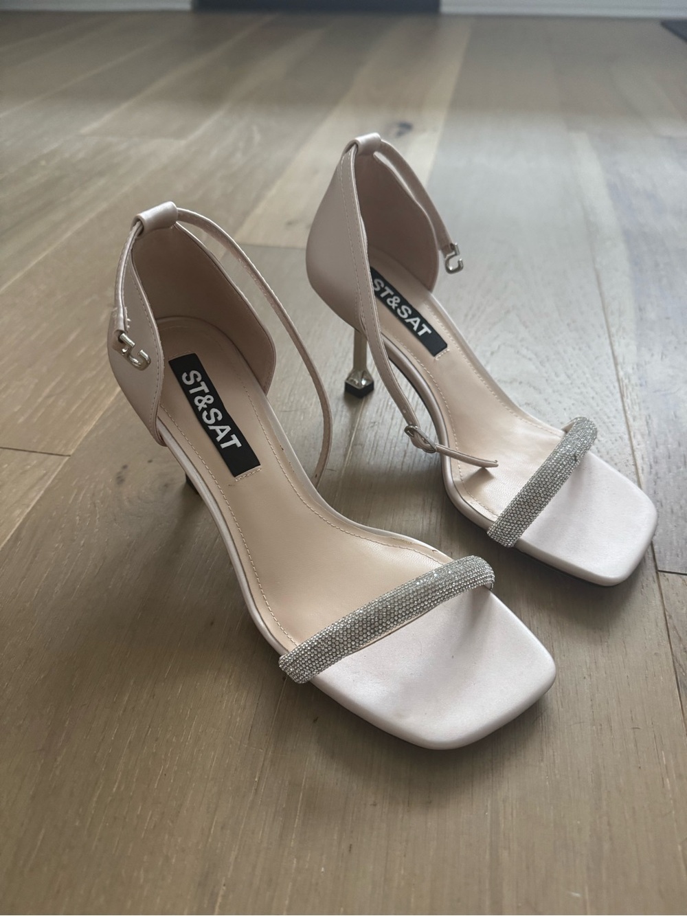 Women's Blush Ankle-Strap Crystal Sandals
